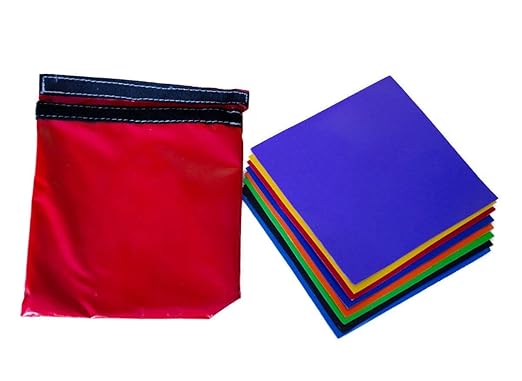 Deluxe Pro Vinyl Repair Patch Kit for Inflatables with 9 8" x 8" Patches (Red, Orange, Yellow, Blue, Green, Indigo, Violet, White, Black), 4-Ounce HH66 Vinyl Adhesive, and Silicone Seam Roller