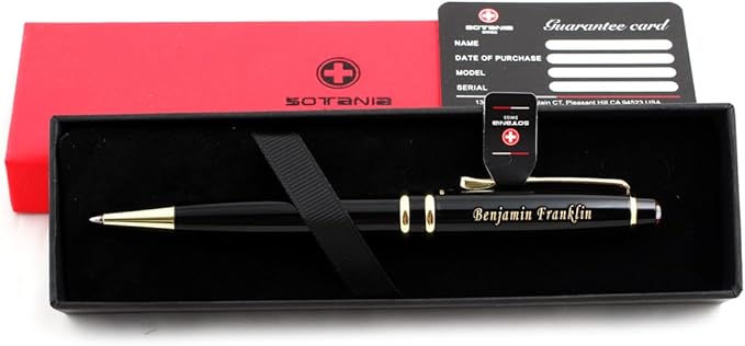 Free Engraving - Personalized Roller Ballpen, Ballpoint pen, Ball pen, Refillable Pens, Retractable Medium Point Black Ink, Custom Gifts for Men, Women, Classy Gift Box