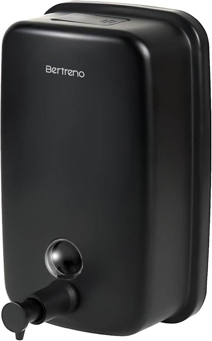 Commercial Soap Dispenser Wall Mount Stainless Steel Soap Dispensers Liquid Manual Anti-Leak Pump Hand Soap Dispenser for Bathroom Kitchen Black (28 fl.oz./800ml)