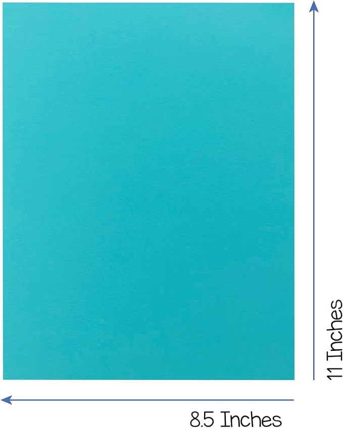 Hygloss Light Blue Bright Colored Cardstock - 8.5x11-Inch, 90 Sheets, 65 lb/ 176 gsm, Fade-Resistant, Acid-Free Color Card Stock Paper