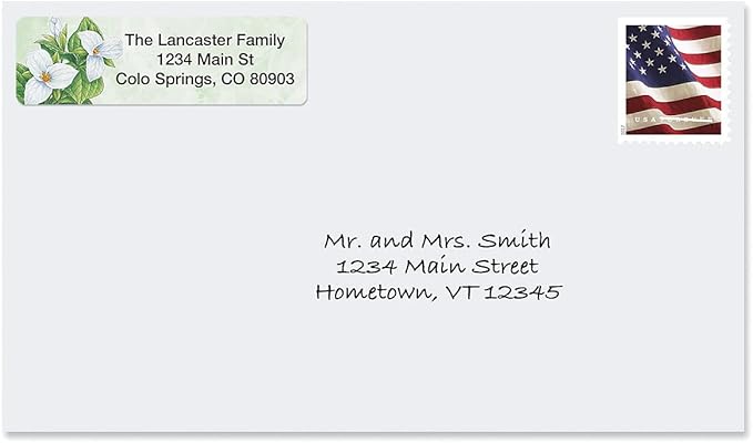 Colorful Images Spring Floral Rolled Personalized Return Address Mailing Labels with Dispenser, Customize with Name & Shipping Address, 500 ¾” x 2½” Self Adhesive, Easy Peel Label Roll