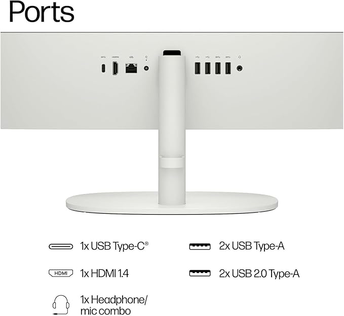HP 2025 New 22 Inch All-in-One Desktop Computer • 64GB RAM • 1TB PCIe SSD • Intel CPU • Ultra-Quiet Design • Microsoft Office Trial • Wi-Fi 6 • White KB & Mouse • WOWPC Recovery USB • Windows 11