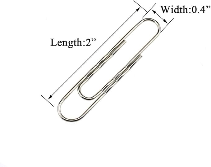 HAHIYO Paperclips Nonskid New Upgrade No Paper Scratch Large 2” Length Paper Clips with Curve Non Skid Heavy Duty Tight Grip Thick Rust Proof Reusable Metal Bright Silver for Home Office 90 Pack