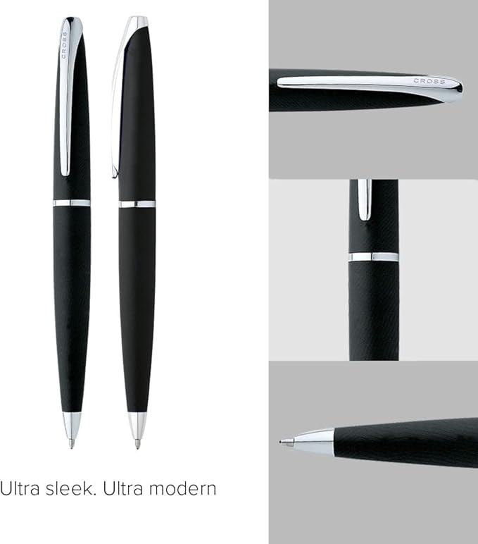 Cross ATX Refillable Ballpoint Pen Presented in a Luxury Gift Box - Medium Point, Black Ink, Basalt Black
