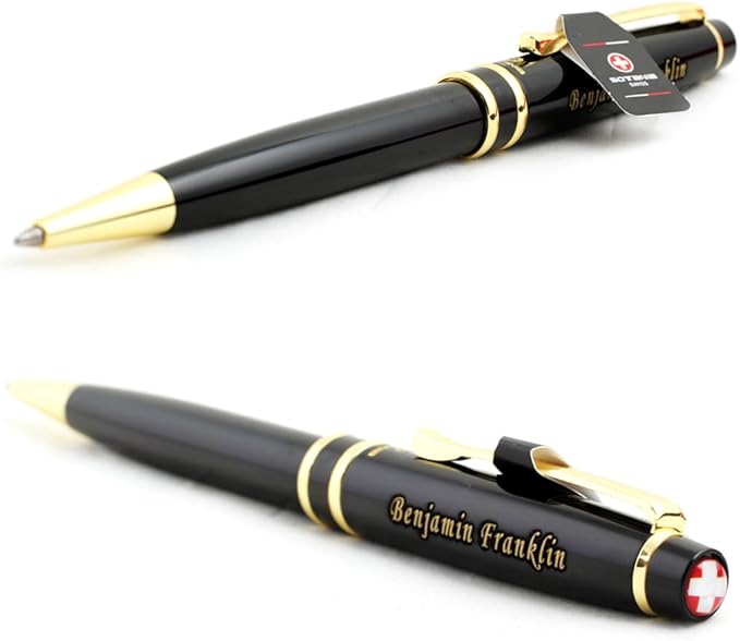 Free Engraving - Personalized Roller Ballpen, Ballpoint pen, Ball pen, Refillable Pens, Retractable Medium Point Black Ink, Custom Gifts for Men, Women, Classy Gift Box