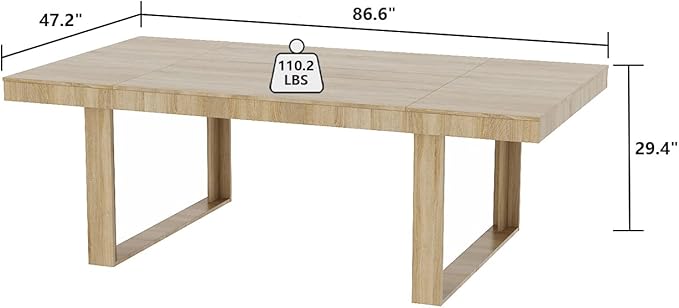 ECACAD 7FT Conference Table for 6-8 People, Large Rectangular Meeting Table, Modern Seminar Table for Office Meeting Conference Room, Brown (86.6”L x 47.2”W x 29.4”H)