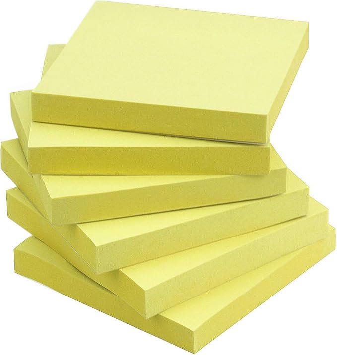 Early Buy Sticky Notes 3x3 Self-Stick Notes Yellow Color 6 Pads, 100 Sheets/Pad (Yellow)