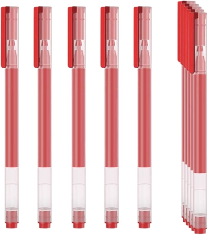 Gel Ink Pens, 0.5mm Fine Point Quick Dry Smooth Writing Pens High-End Series for Office School Supplies,Pack of 10,Red
