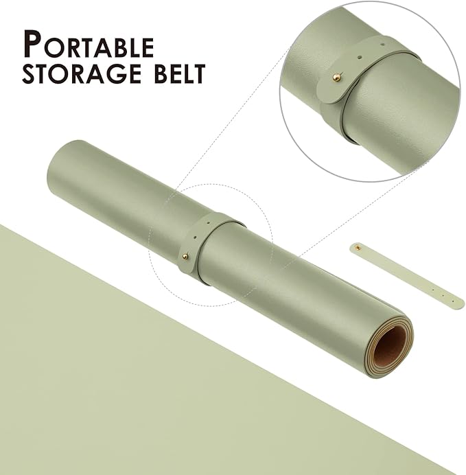 Cork Desk Mat - Dual-Sided Desk Pad for Office and Home - Desk Organization and Accessories - Ideal for Large Mouse Pad and Desk Mats on Top of Desks(Light Green,36"x 17")