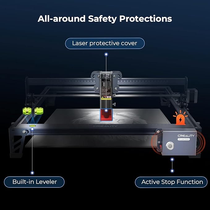 Creality Falcon 10W Laser Engraver, with Honeycomb Laser Bed 500x500mm, 10000mm/min, 72W High-Precision Laser Cutter for Wood, Acrylic, Pre-Installation and Out-of-The-Box