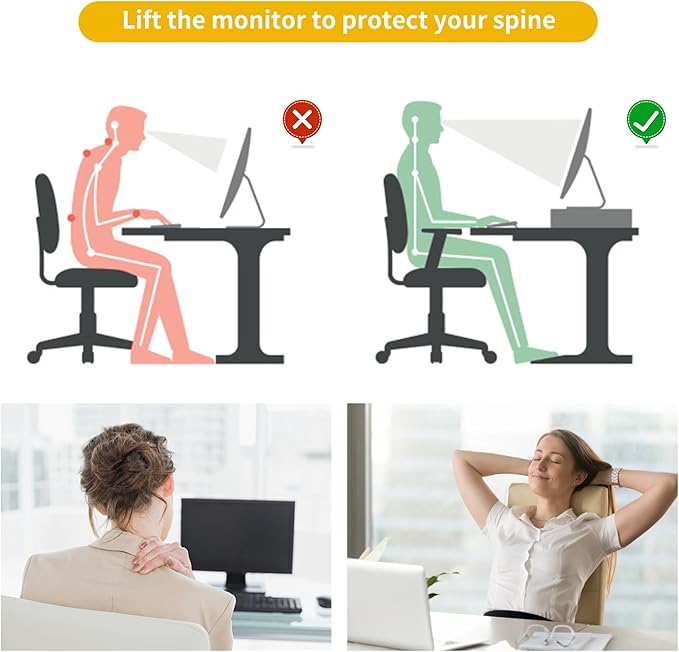 gianotter Desk Organizers and Accessories, Monitor Stand with Drawer and 2 Pen Holder, Desktop Organizer Suitable for Offices and Dormitories (Green)