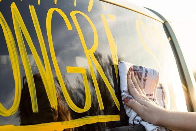 Glass Pen Window Marker: Liquid Chalk Pens for Glass, Whiteboard Markers with Washable Paint - Graduation, Car Windows, Mirror Pen, Storefront, Wedding, Parade, Party & Holiday (Brown, Jumbo Tip)