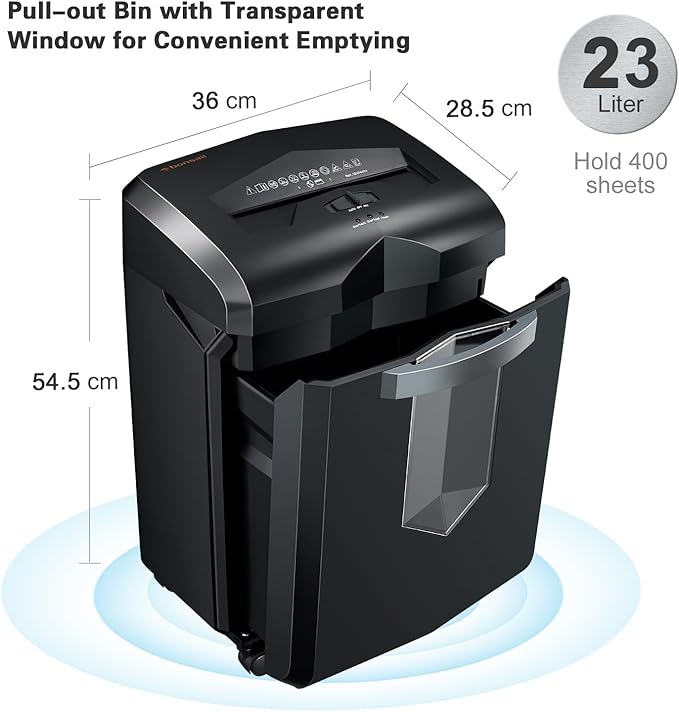 Bonsaii Paper Shredder, 18-Sheet 60-Minutes Shredder for Office Heavy Duty Cross-Cut Shredder with 6 Gallon Pullout Basket 4 Casters(C149-C)