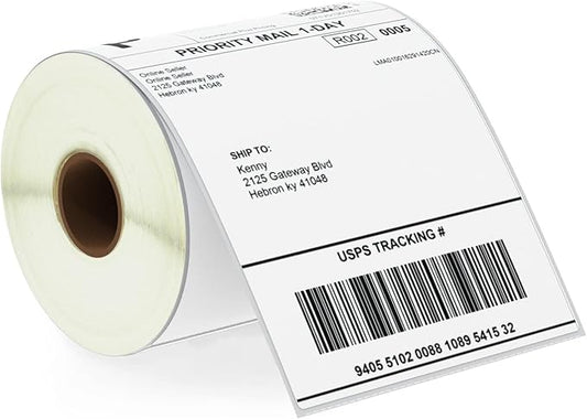 BETCKEY - 4" x 6" (102 mm x 152 mm) Shipping Labels Compatible with Zebra & Rollo Label Printer(not for dymo 4XL), Premium Adhesive & Perforated [1 Rolls, 250 Labels]