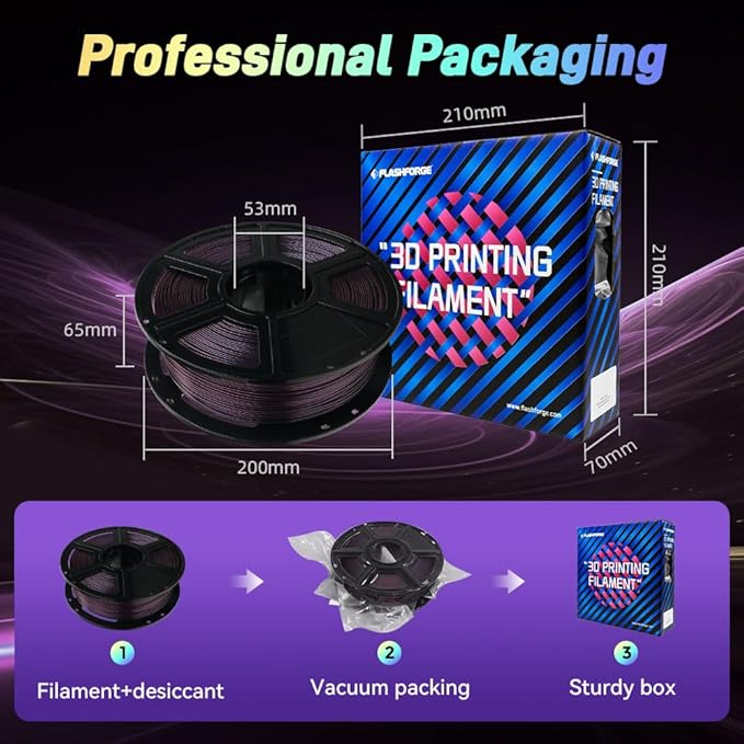 FLASHFORGE Chameleon Gradient Rapid PLA Filament Burnt Titanium & Abyssal Rede, High Flow Speedy Filament 1.75mm Max 500mm/s Fast Printing, Displays Shimmering Effects from Various Angles and Light