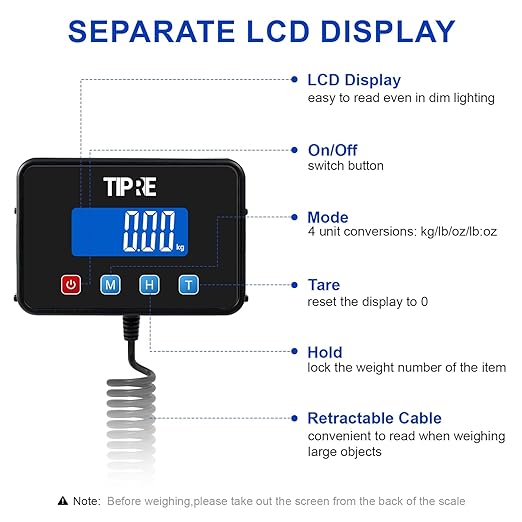 Digital Shipping Postal Scale 660lb/1oz Accuracy! Heavy Duty Postage Scale Extra-Large Capacity Stainless Industrial Scale for Small Business, Warehouse, Home, Battery&Charging Cable Included