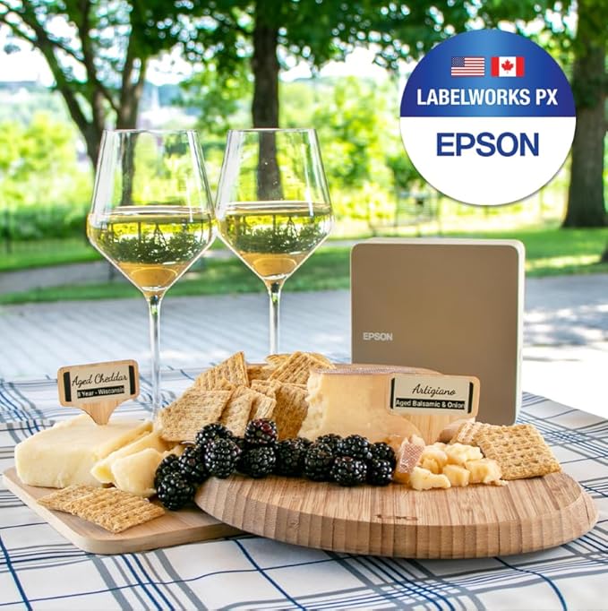 Epson LABELWORKS 218BMBEPX Genuine PET (Polyester) Tape Cartridge - Black on Matte Beige Designer Craft Label Maker Tape - 3/4" (18MM) Wide, 26'