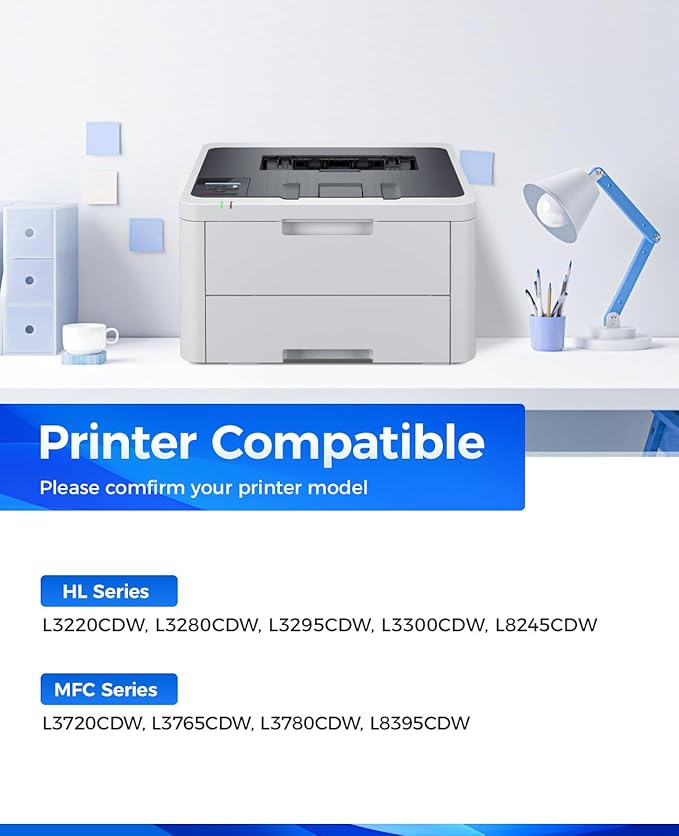 DR229CL Drum Unit (Not Toner)4-Pack Set Replacement Compatible for Brother DR-229CL Imaging Drum MFC-L3720CDW MFC-L3780CDW HL-L3220CDW HL-L3280CDW HL-L3300CDW HL-L3295CDW L8245CDW MFC-L8395CDW Printer