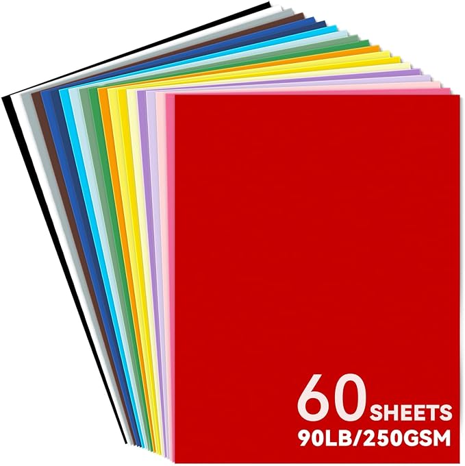 Colored Cardstock Paper, A4 Heavy Card stock 30 Assorted Colors for Cricut, Thick Paper for Card Making, Scrapbooking, Printer, Craft (80lb / 230gsm)