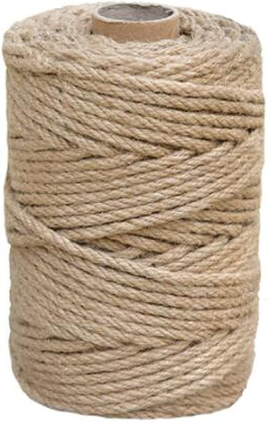 1/5 in (5 mm) X 164 Ft (50 Meters) Natural Sisal Hemp Rope Heavy Duty Thick Twine for Cat Scratcher Post Tree, Garden, Binding, Crafts Packing Material