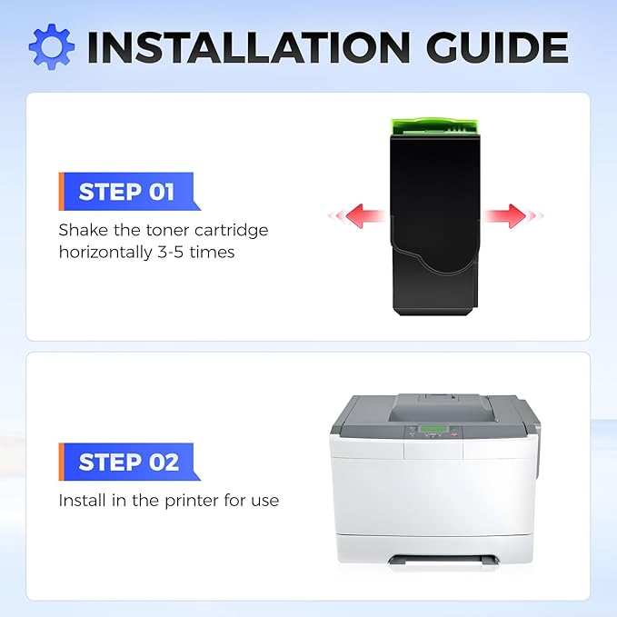 C540H1KG C540H1CG C540H1MG C540H1YG Toner Cartridges Set 4-Pack Compatible with Lexmark C540dw C540n C543dn C544n C544dw C544dn C546dtn X543dn X544dn/X544n X544dw X546dtn X548de X548dte Printer Ink
