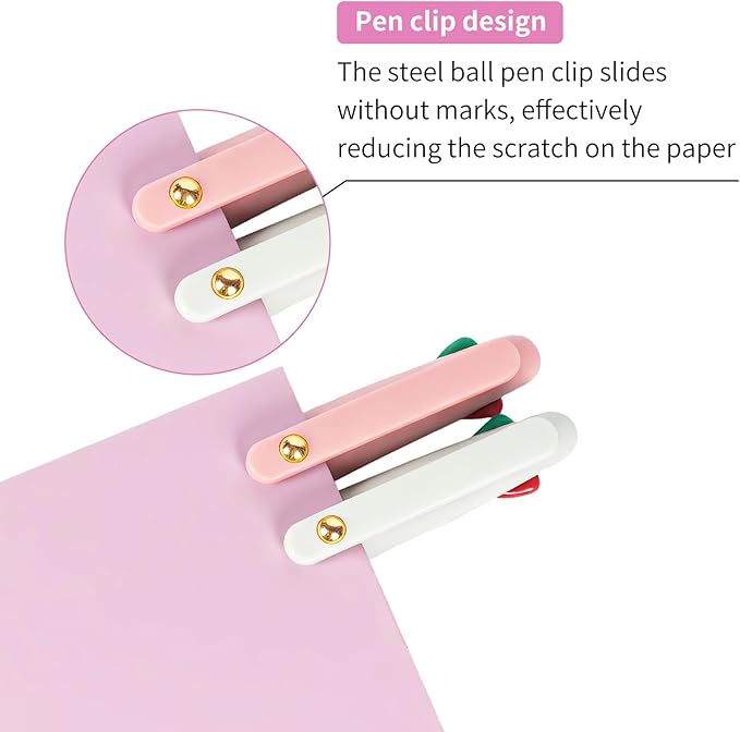 Ddaowanx Multicolor Pens, 4-in-1 Colored Ballpoint Pen 0.5mm Fine Point Smooth Writing,Nurse Accessories for Work,Gifts for Teen Girls,6-Count(Macaroon)