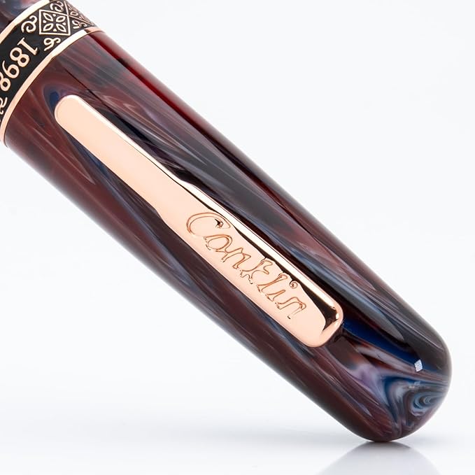 Conklin 1898 Fountain Pen, Misto Purple - 14KT Gold Medium Nib | Unique Resin Pen with 14KT Gold Nib | JoWo Stainless Steel Nib Made in Germany | Ideal Gift for Professionals