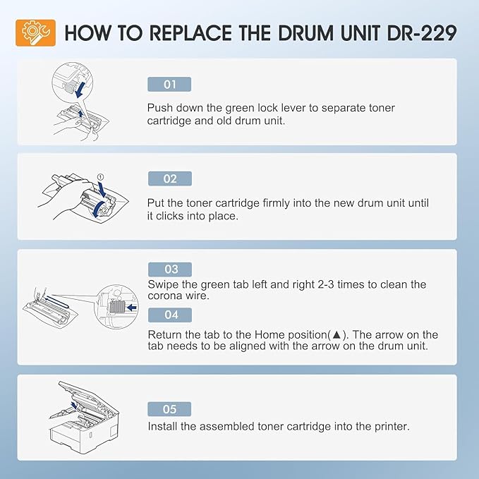 DR229 DR229CL Drum Unit 4-Pack Compatible Replacement for Brother DR229 DR-229CL for MFC-L3780cdw MFC-L3720cdw HL-L3220cdw HL-L3280cdw HL-L3295cdw DCP-L3560cdw Printer (Black Cyan Magenta Yellow)