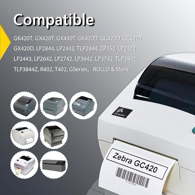 BETCKEY - 4" x 6" (102 mm x 152 mm) Shipping Labels Compatible with Zebra & Rollo Label Printer(not for dymo 4XL), Premium Adhesive & Perforated [16 Rolls, 4000 Labels]