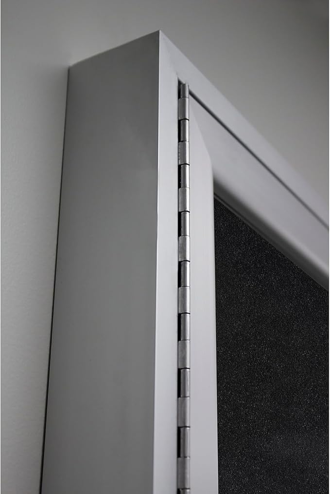 Ghent 36"x30" 1-Door indoor Enclosed Recycled Rubber Bulletin Board, Shatter Resistant, with Lock, Satin Aluminum Frame,Confetti (PA13630TR-CF) ,Made in the USA