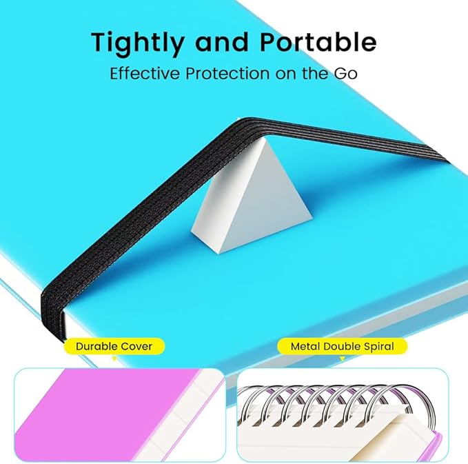 BEYONG Small Pocket Notebook Journal, Mini Notepad Spiral Notebooks for Work School (Purple, 3x5)