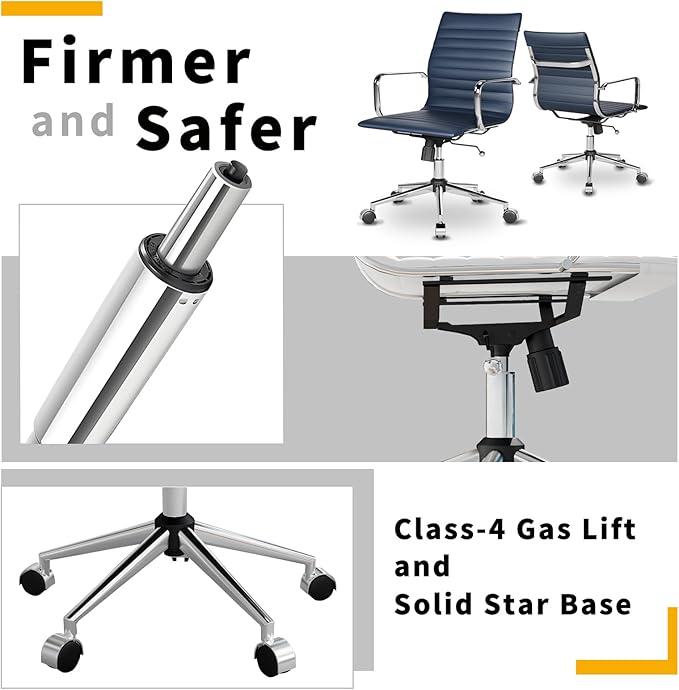 Chair, Desk Computer Chair ，with Armrests ，Ergonomic Office Chair for Home and Office, 17.32 x 22.83 x 35.43 inches, Multiple Colors (Navy)