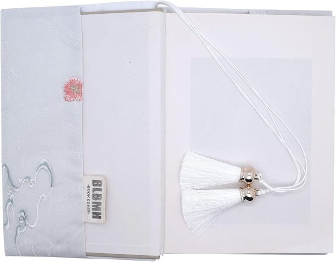 BLBMH Book Covers for Paperbacks Book Cover for Privacy Fit for 5.5x8.5 inch Embroidered Book Jacket Adjustable Book Sleeve Cover Fabric Softcover Protector for Notebook - Epiphyllum 8.5in