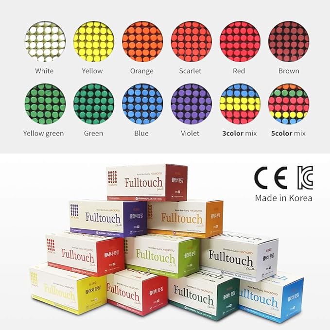 HAGOROMO Fulltouch Color Chalk 1 Box [72 Pcs/Yellow]