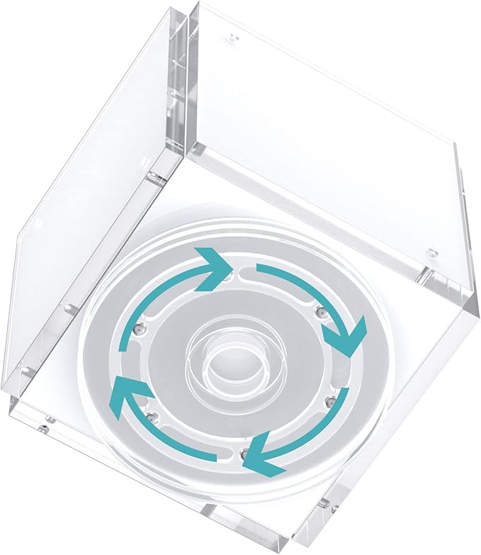 HIIMIEI Acrylic Rotating Pen Holder for Desk, Pencil Holder Picture Frame Holds 4 Family Photos of 4"x4", Desk Pen holder Organizer for Office, Classroom, Home, Kids (White)