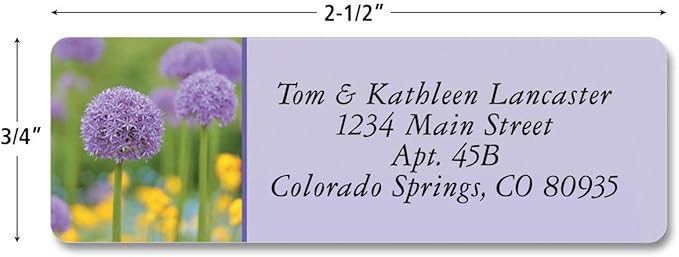 Colorful Images Floral Fantasy Rolled Personalized Return Address Mailing Labels with Dispenser, Customize with Name & Shipping Address, 250 ¾” x 2½” Self Adhesive, Easy Peel Label Roll