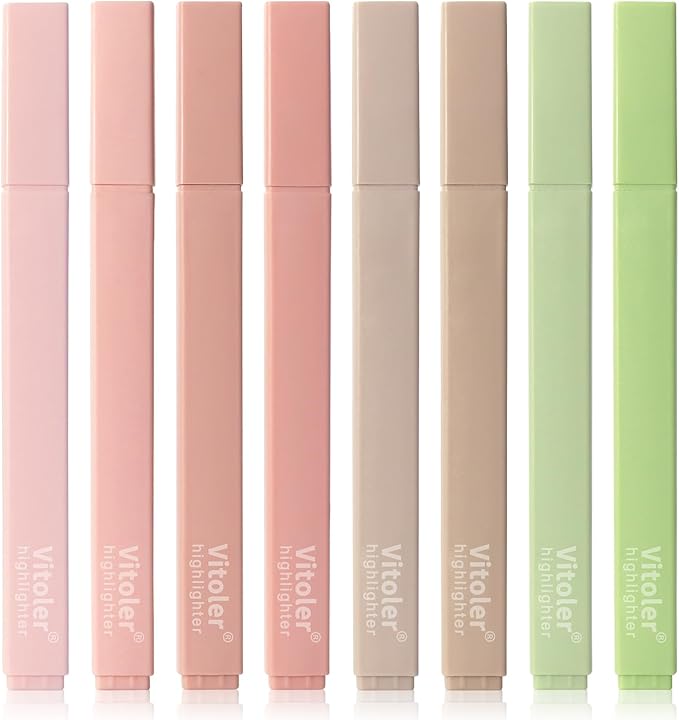 Highlighters Assorted Colors,8pcs Bible Highlighters No Bleed Hghlighter Markers for Journaling Back to School Teacher Supplies Office Supplies