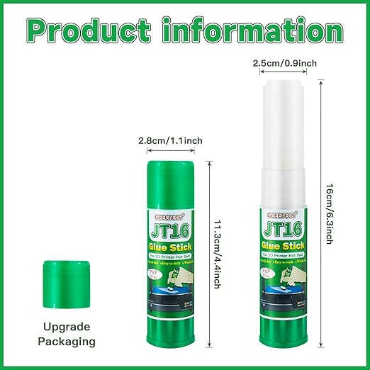Geeetech 6pc 3D Printer Glue Sticks, 3D Printer Bed Adhesive for Hot Bed Printing, 36 Gram Each, Washable, PVP Solid 3D Print Glue Stick 3D Gloop for PLA/ABS/PETG/PC/PA/TPU