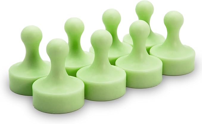 GLASSBOARD STUDIO Powerful Neodymium Magnets, Pawn-Shaped - Strong Fridge/Refrigerator and Whiteboard Magnet, Ideal for Office, Kitchen, Crafts - Rare Earth, Heavy Duty (8, Citrus Green)