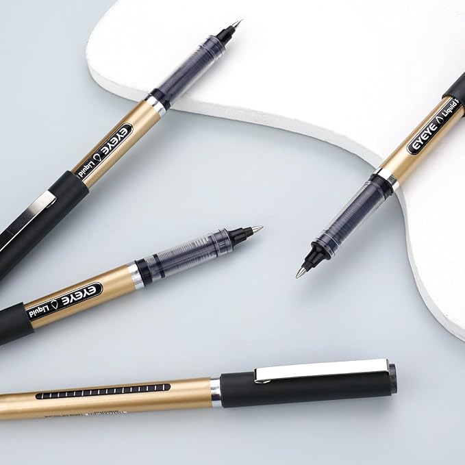 EYEYE 0.5mm Extra Fine Point Rollerball Pens 3 Colors, Quick Dry Liquid Ink, Smooth Writing Fine Tip Pens for Journaling, Note Taking, Office & School Supplies