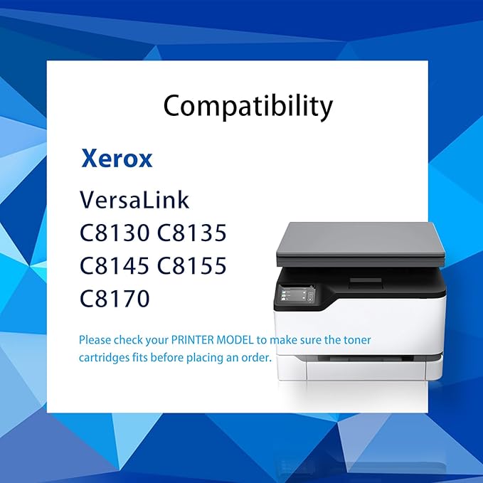 C8130 AltaLink C8130 Toner Cartridge Compatible for Xerox 006R01746 006R01747 006R01748 006R01749 AltaLink C8130 C8135 C8145 C8155 C8170 Laser Printer (BK/C/M/Y,4-Pack)