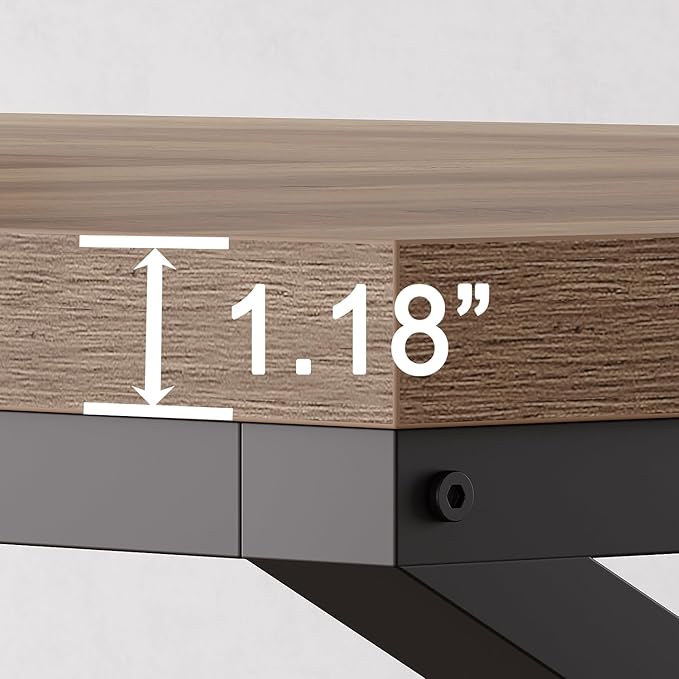 HSH Extra Large Home Office Desk, Rustic Wood and Metal Computer Desk for 2 People, 78 Inch Long Executive Writing Study Gaming Double Desk Workstation, Bedroom Living Room PC Table for 2 Monitors