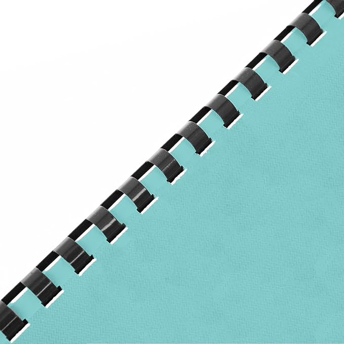 Binditek 50 Pack Plastic Binding Comb Spines, 7/8 Inch Diameter, 190 Sheet Capacity, 19 Ring, for Letter Size, Black, for Students and Coworkers