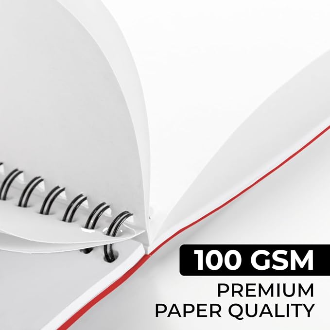 Blank Spiral Notebook, 6 Pack, 5.8 x 8.3, 120 Pages (60 Sheets), 100 GSM Unlined Drawing Notebooks, Assorted A5 Journals, No-Bleed, Sketching, Note Taking, Blank Journals for Office & School