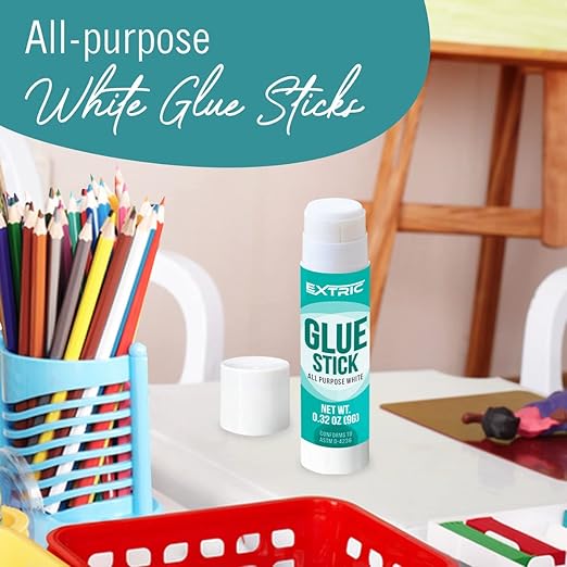 Glue Sticks Bulk Classroom, White Glue Sticks for Kids 60 Count, 0.75 Ounce, Washable All Purpose, for Kids, School and Home