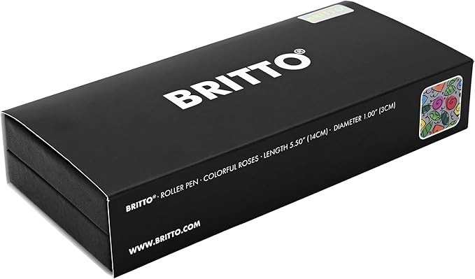 Britto Premium Rollerball Pen - Extra Fine Point with 0.5mm Premium-Grade Refillable Liquid Black Ink, Smooth Precision Writing & Quick Drying Pen for Journaling (Japanese, Colorful Roses)