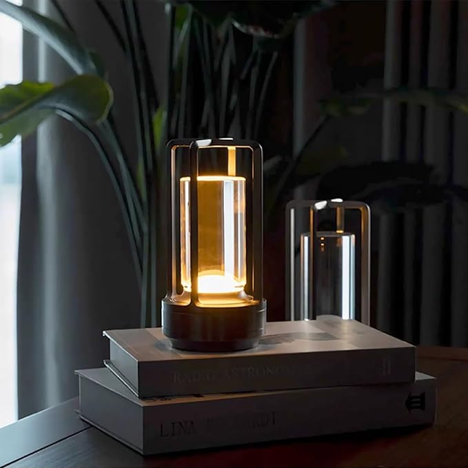 cordless led table lamp,klarako crystal lantern,outdoor table light,auge light Portable Metal Table Lamp for Indoor/Outdoor, 3 Colour4000mA Dimming Battery Powered Small Desk Lamp Bar/Camping-Black