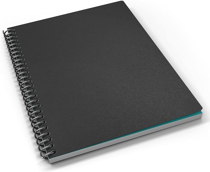 Binditek 50 Pack 16 Mil Leather-Textured Heavyduty Polycovers, Oversize Plastic Binding Presentation Backs, with 2 Round Corners, 8-3/4 x 11-1/4", Black, Office School Supplies