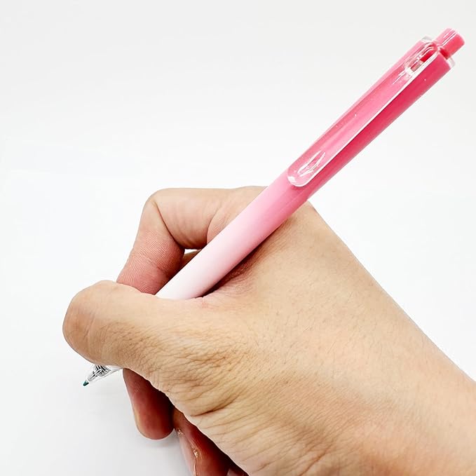 HeTaoCat Retractable Gel Pens, 0.5mm Fine Point, Quick Drying, Writing Drawing, Black ink gel pens, Box of 6 Pens (Black)