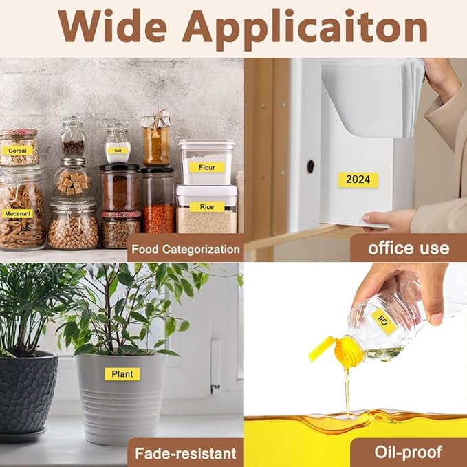 Hehua Tape Tze Tz 12mm 0.47 Black on Yellow Laminated Compatible for Brother TZe-631, TZe631 TZ-631 Label Maker Tape Compatible for Brother Ptouch Tape 12mm 0.47 Yellow for PT-D200, 3 Pack